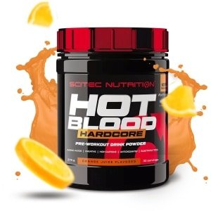 Scitec Nutrition - Hot Blood Hardcore (375 gram - Orange Juice) - Sinaasappel - krachtige pre workout formule - poeder - pre-workout - 30 doseringen