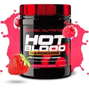 Scitec Nutrition - Hot Blood Hardcore (375 gram - Red Fruits) - Fruit - krachtige pre workout formule - poeder - pre-workout - 30 doseringen