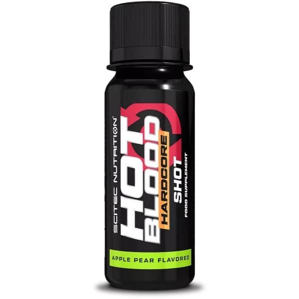 Scitec Nutrition - Hot Blood Hardcore Shot (20 x 60 ml - Apple/Pear) - Appel/Peer - pre workout shot - vloeistof - pre-workout - 20 doseringen