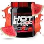 Scitec Nutrition - Hot Blood No-Stim (375 gram - Watermelon) - Watermeloen - pre workout zonder caffeine - poeder - pre-workout - 30 doseringen