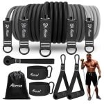 Set van 5 Weerstandsbanden met Handgrepen en Deuranker voor Krachttraining