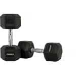 THUNDER® | HEXAGONAL-DUMBBELLS-15KG | Zwarte Rubberen Halter | Stalen Kern | Voor Krachttraining & Fitness | Antislip | Duurzaam & Professioneel | Per Stuk - Stevige Grip