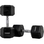 THUNDER® | HEXAGONAL-DUMBBELLS-20KG | Zwarte Rubberen Halter | Stalen Kern | Voor Krachttraining & Fitness | Antislip | Duurzaam & Professioneel | Per Stuk - Stevige Grip