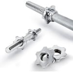 THUNDER® | Korte Halterstang 40cm | SG-SC-40/30 | Schroefbare Dumbbell Stang | 30mm Boring | Voor Krachttraining & Thuisfitness | Massief Chroom Staal | Duurzaam & Antislip