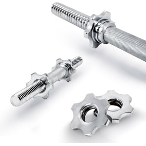 THUNDER® | Korte Halterstang 40cm | SG-SC-40/30 | Schroefbare Dumbbell Stang | 30mm Boring | Voor Krachttraining & Thuisfitness | Massief Chroom Staal | Duurzaam & Antislip