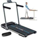 THUNDER® Loopband | IMPACT-SILVER | Opvouwbaar en Krachtig | Sneltoetsen | Veiligheidssleutel | Transportwielen | Plaats voor telefoon/tablet | Compatibel met mobiele apparaten | Bluetooth-app | Afstandsbediening | Luidsprekers | Max. 130 kg |