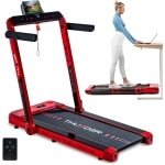 THUNDER® Loopband | RACE-RED | Opvouwbaar & Krachtig | Sneltoetsen | Veiligheidssleutel | Transportwielen | Bluetooth App | Afstandsbediening | Luidsprekers | Max. 130 kg |