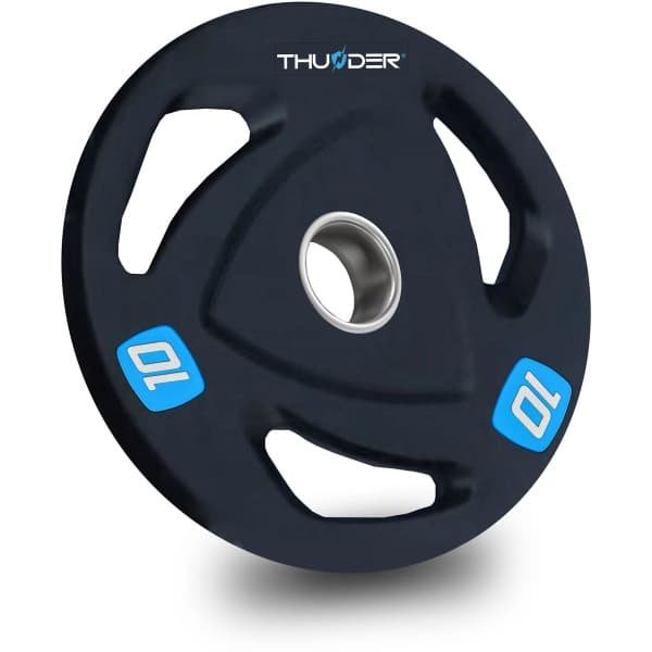 THUNDER® Olympische Gewichtsschijf | OLYMPIC-PLATE-10KG | Olympisch massief gietijzer bedekt met antislip rubber | 50mm Boring | Voor Krachttraining & Gym | Antislip & Duurzaam | Per Stuk - Professionele Kwaliteit