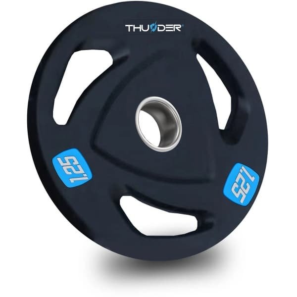 THUNDER® Olympische Gewichtsschijf | OLYMPIC-PLATE-1,25KG | Olympisch massief gietijzer bedekt met antislip rubber | 50mm Boring | Voor Krachttraining & Gym | Antislip & Duurzaam | Per Stuk - Professionele Kwaliteit