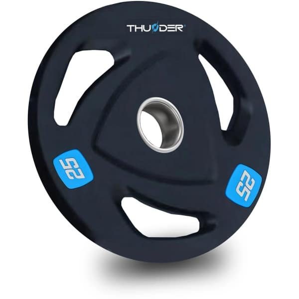 THUNDER® Olympische Gewichtsschijf | OLYMPIC-PLATE-25KG | Olympisch massief gietijzer bedekt met antislip rubber | 50mm Boring | Voor Krachttraining & Gym | Antislip & Duurzaam | Per Stuk - Professionele Kwaliteit
