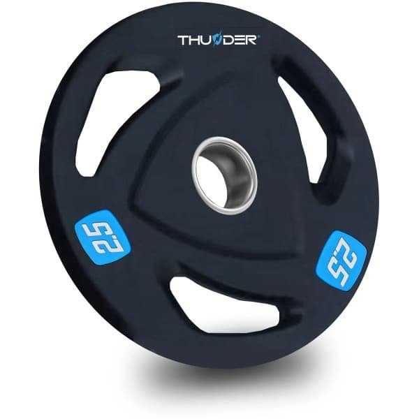 THUNDER® Olympische Gewichtsschijf | OLYMPIC-PLATE-2,5KG | Olympisch massief gietijzer bedekt met antislip rubber | 50mm Boring | Voor Krachttraining & Gym | Antislip & Duurzaam | Per Stuk - Professionele Kwaliteit