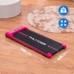 THUNDER® loopband | IDEA-PINK | Opvouwbaar | Display | Bluetooth | Transportwieltjes | App | Luidspreker | Onder het bureau |