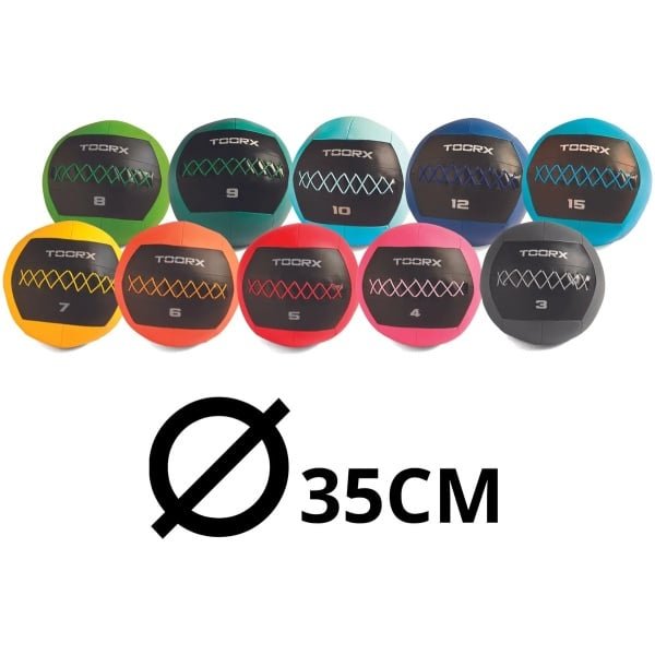 Toorx Fitness Wall Ball 9 kg - Fitness - Gewichtsbal - Gewichtsbal - Medicijn Bal - Krachttraining - 35 cm diameter