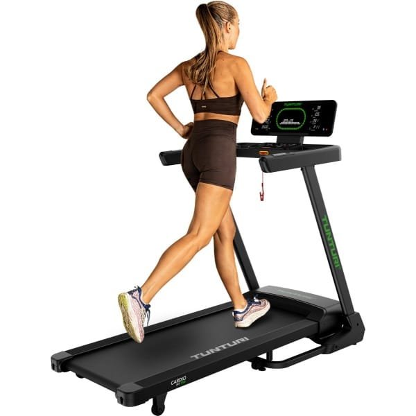 Tunturi Cardio Fit T50 Loopband - Hardloopband met bluetooth - Wandelband - 44 programma's - Inklapbaar - Walking pad - Compact - 0,8 tot 16,0 km/u - EU veiligheid gecertificeerd - Incl Gratis app