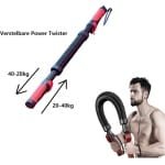 Verstelbare Power Twister-Fitness buigveer- Arm Buigveer 20-40kg - Suspension trainer- Stalen buigstang voor bovenarmen, onderarmen, biceps en borst Krachttraining - Power Twister, Armtrainer, Spanveer, Weerstandsveer - Kleur:Zwart