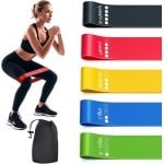 Weerstandsbanden set van 5 met 5 niveaus - Fitnessband voor yoga, pilates en krachttraining