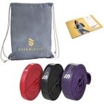 Weerstandsfitnessbanden voor Krachttraining - Set van 3 met Workout Gids - 5 Sterktes