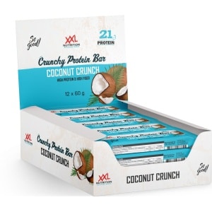 XXL Nutrition - Crunchy Protein Bar - 21 gram Eiwit - Eiwitreep, Proteine Repen, Fitness Snack - Diverse Smaken - 12 Pack - Coconut