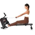 YEE GOO Magnetische Roeitrainer - Roeimachine 16 Weerstandniveaus - Max. Laadvermogen 150 kg - Roeitrainer met Magnetische Weerstand - LED-display en Compatibele app - Roeiapparaat Voor Thuis - Zwart