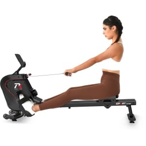 YEE GOO Magnetische Roeitrainer - Roeimachine 16 Weerstandniveaus - Max. Laadvermogen 150 kg - Roeitrainer met Magnetische Weerstand - LED-display en Compatibele app - Roeiapparaat Voor Thuis - Zwart