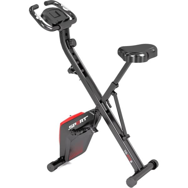 YEE GOO Opvouwbaare Hometrainer Fiets - Fitness Fiets - Spinning Fiets - 16 Niveaus Magnetische Weerstand - Indoorfiets - Hartslagsensoren - in hoogte verstelbaar - LCD-display - houder voor telefoon/tablet - Zwart