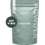 nutri+ Creatine Monohydraat Poeder 500 g - Pure Creatine 99,9% - hoog gedoseerd, ultrafijn, veganistisch en neutraal - Creatine Poeder met Vitamine B12 - topkwaliteit