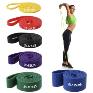 ® 6 Stuks Fitnessbanden, 6-traps Weerstandsbanden, Yogaband, Krachttraining Band, voor Heren, Dames
