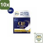 10 x NIVEA - Nachtcrème - Q10 POWER Anti-Rimpel - Voor alle huidtypen - Met Q10 & Creatine - 50 ml - Grootverpakking - Anti-rimpel Crème - Nachtcrème - Rimpelverlichting - Huidverzorging - Q10 Crème