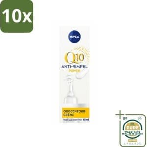 10 x NIVEA - Oogcrème - Q10 POWER - Tegen donkere kringen & rimpels - Voor alle huidtypen - Met Q10 & Creatine - 15 ml - Grootverpakking - Oogcrème - Donkere Kringen - Rimpels - Kraaienpootjes - Q10