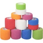 12 rollen Crossfit-tape, 5 cm x 4,5 m & 2,5 cm x 4,5 m, cohesive elastische plakband, zelfklevend, sport voor eerste hulp, sportblessures, enkels (6 kleuren)