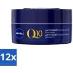 12 x NIVEA - Nachtcrème - Q10 POWER Anti-Rimpel Gevoelig - Voor gevoelige huid - Met Q10, Creatine & Zoethoutextract - 50 ml - Nivea Q10 - Anti-rimpel Crème - Gevoelige Huid - Nachtcrème - Rimpelvermindering