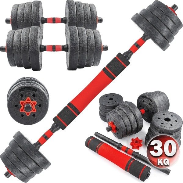 2-in-1 Dumbbell en Barbell Set 30kg / 40kg - Verstelbare Halters voor Krachttraining en Fitness
