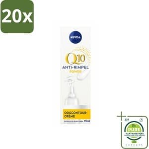 20 x NIVEA - Oogcrème - Q10 POWER - Tegen donkere kringen & rimpels - Voor alle huidtypen - Met Q10 & Creatine - 15 ml - Grootverpakking - NIVEA Oogcrème - Oogcontourcrème - Donkere Kringen - Wallen - Rimpels