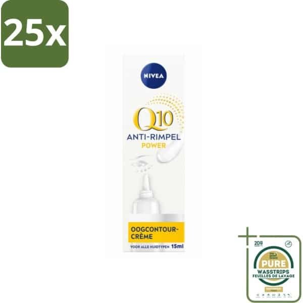 25 x NIVEA - Oogcrème - Q10 POWER - Tegen donkere kringen & rimpels - Voor alle huidtypen - Met Q10 & Creatine - 15 ml - Grootverpakking - Oogcrème - Donkere Kringen - Rimpels - Kraaienpootjes - Q10