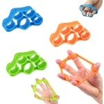 3 stuks - Vingertrainer Set - Fingertrainer - Krachttrainer - Groen (6,6 lb) - Blauw (8,8 lb) - Oranje (11 lb) - Pianospelen - Onderarmtrainer - handkrachttraining - grip training