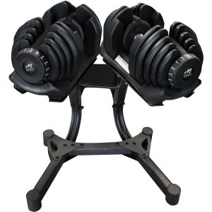 AJ-Sports 2x 40kg dumbells inclusief vaste opbergsteun - 5 t/m 40kg - Gewichten - Dumbell Set - Gewichten set - Halterset - Fitness gewichten - Krachttraining - Fitness - Zwart