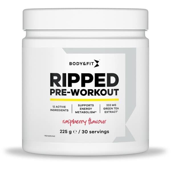 Body & Fit Ripped Pre Workout - Framboos Pre-Workout Poeder - 30 doseringen (225 gram)
