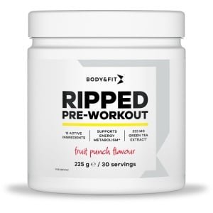 Body & Fit Ripped Pre Workout - Fruit Punch Pre-Workout Poeder - 30 doseringen (225 gram)