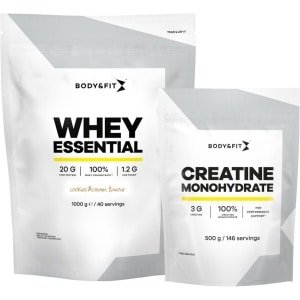 Body & Fit Whey Essential Cookies & Cream 1000g + Creatine Monohydraat 500g Bundel - Whey Protein - Proteine Poeder