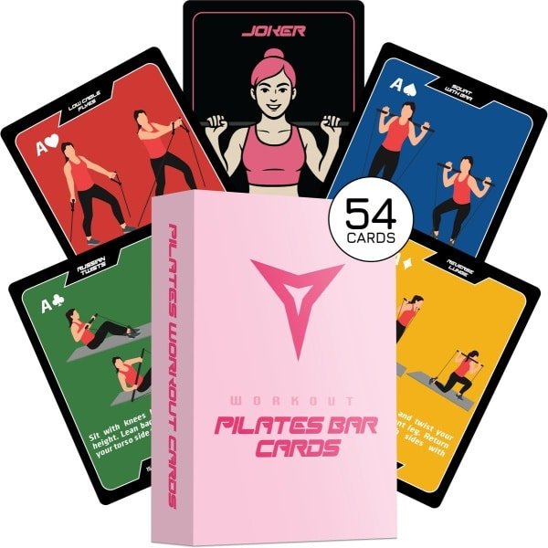Breaking Limits Pilates Bar Workout Kaarten - 54 Oefeningen + 2 Power Cards - Thuis Sporten - Fitness - Krachttraining