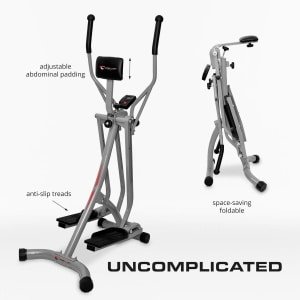 Christopeit Crosstrainer Walker opvouwbaar voor thuisgebruik + beschermmat - LCD - 100 kg