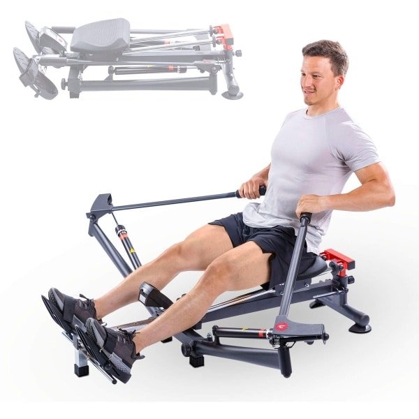 Christopeit Roeitrainer Accord Black - Full-body training thuis met 12 weerstandsniveaus