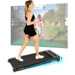 Christopeit Walking Pad 4.1 - ultradunne loopband (11 cm), tot 6 km/u, 7 programma's, LED-display, afstandsbediening, Bluetooth, hartslagmeting, compatibel met Kinomap/Zwift/Fithome, tot 120 kg, ruimtebesparend