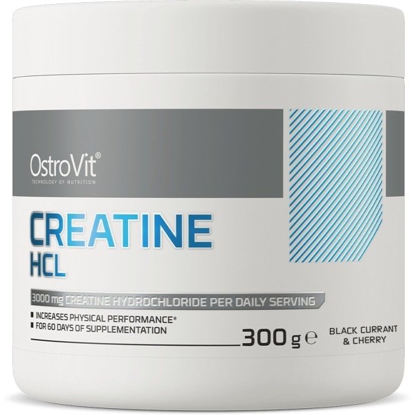 Creatine - Creatine HCL 300g - OstroVit - Black Currant & Cherry - Supplement