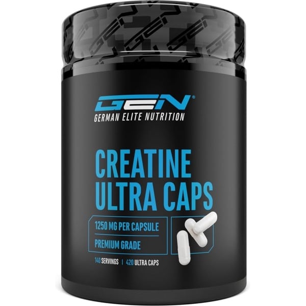 Creatine Ultra Caps - 420 capsules met elk 1250 mg zuiver creatinemonohydraat - Premium: Ultrafijn + Meshfactor van 200 - Hoge dosering