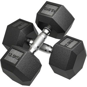 Dumbbells 2 x 12,5 kg - Halter - Set van 2 - Gekartelde Handvat - Gewichten Set - Halterset - Dumbbell Set - Krachttraining - Fitness - Gym - Geschikt voor Thuis en Sportschool