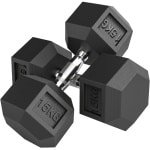 Dumbbells 2 x 15 kg - Halter - Set van 2 - Gekartelde Handvat - Gewichten Set - Halterset - Dumbbell Set - Krachttraining - Fitness - Gym - Geschikt voor Thuis en Sportschool