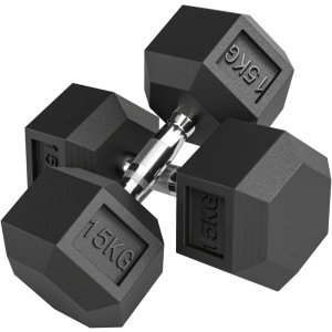 Dumbbells 2 x 15 kg - Halter - Set van 2 - Gekartelde Handvat - Gewichten Set - Halterset - Dumbbell Set - Krachttraining - Fitness - Gym - Geschikt voor Thuis en Sportschool