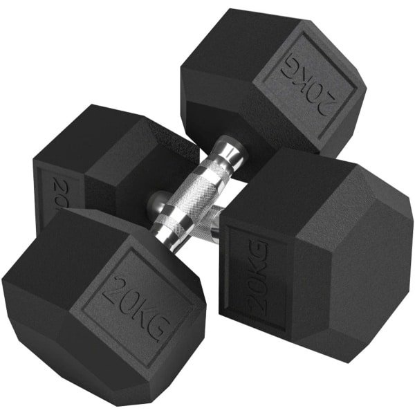 Dumbbells 2 x 20 kg - Halter - Set van 2 - Gekartelde Handvat - Gewichten Set - Halterset - Dumbbell Set - Krachttraining - Fitness - Gym - Geschikt voor Thuis en Sportschool