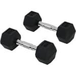 Dumbbells 2 x 5 kg - Halter - Set van 2 - Hexagonaal Design - met Gekartelde Handvatten - Gewichten Set - Halterset - Dumbbell Set - Krachttraining - Fitness - Gym - Geschikt voor Thuis en Sportschool